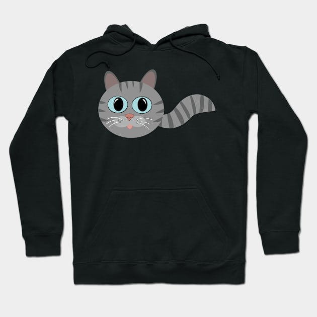 Grey Tabby Bubble Cat with Tail Hoodie by DestructoKitty